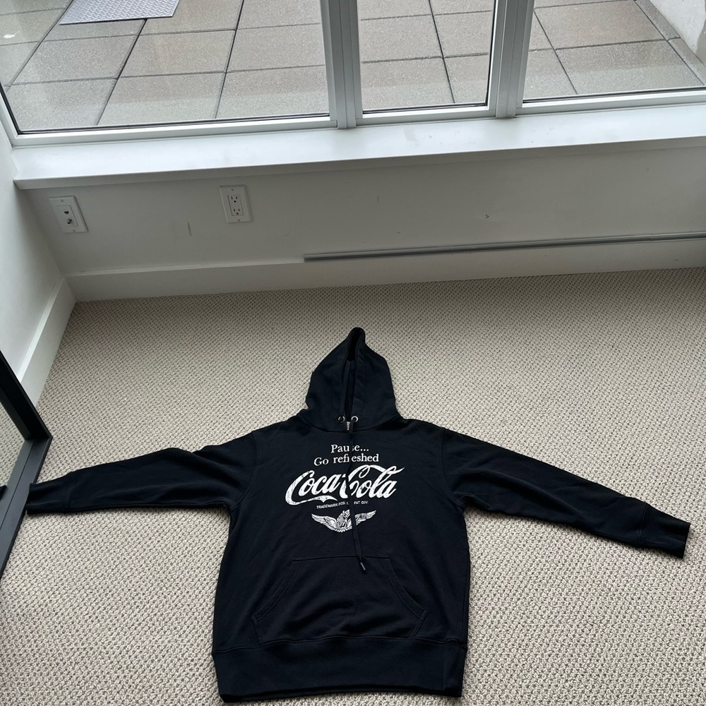 Coca-Cola Black Hoodie with White Text